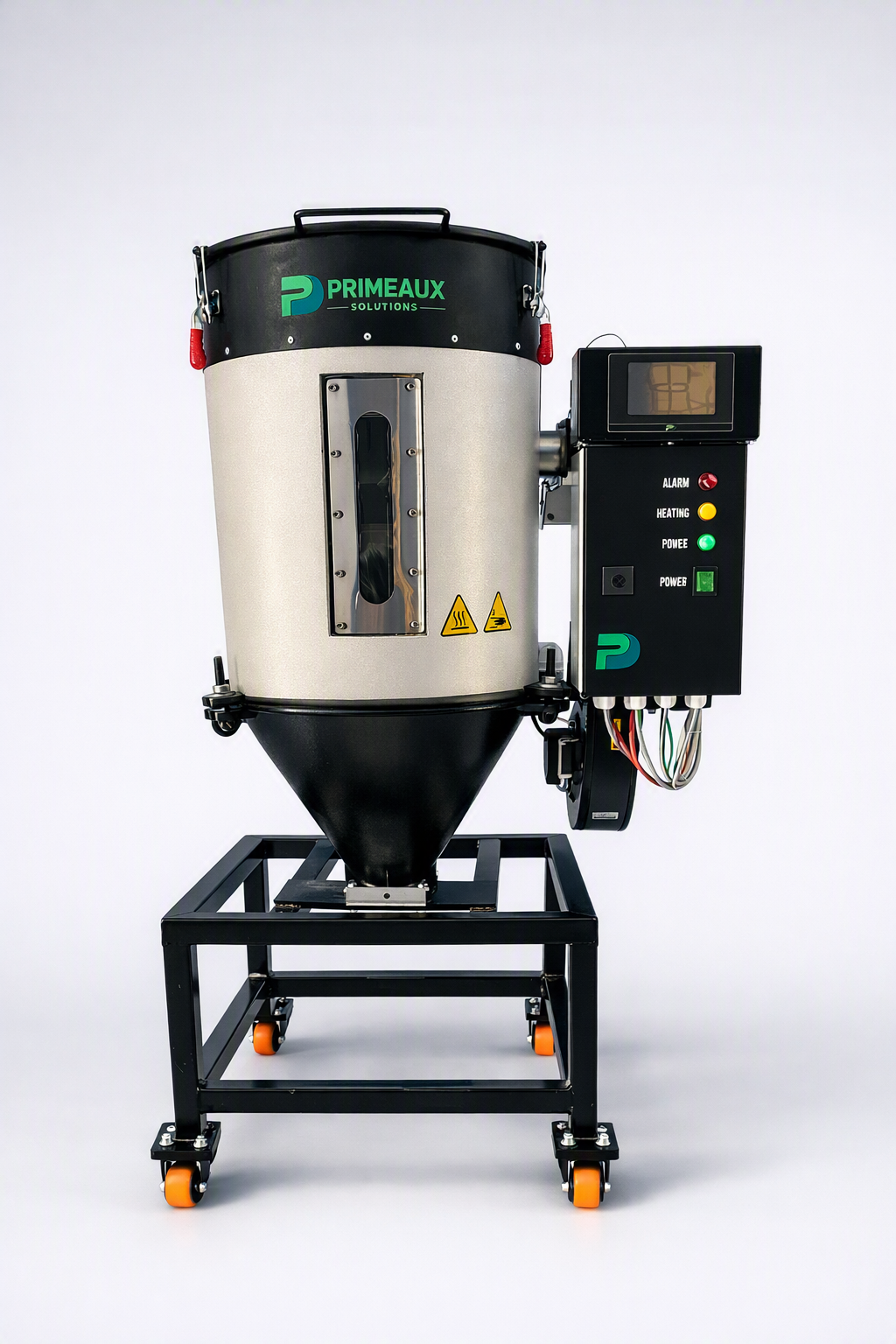 Primeaux Hopper Dryer on a mobile steel frame